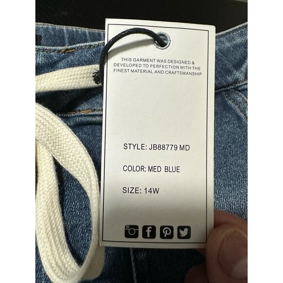 Judy Blue Denim Jogger Jeans Medium Wash Size 14W NEW - Picture 14 of 14